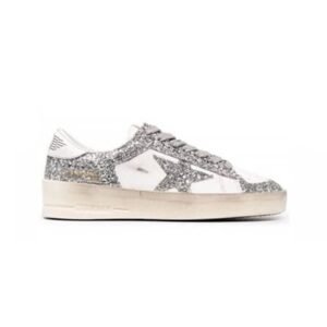 Golden Goose Super-Star White Gray Glitter