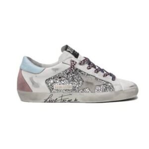 Golden Goose Super-Star Blue Pink Glitter