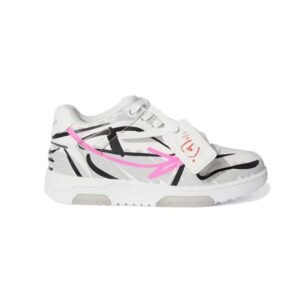 OFF-WHITE Out Of Office OOO Low Tops BSTROY Grey Pink