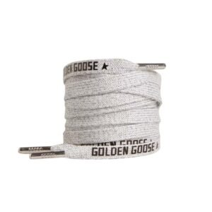 Gray Cotton Laces With Contrasting Black Logo