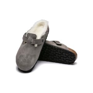 Brikenstock Shearling Suede Stone Coin