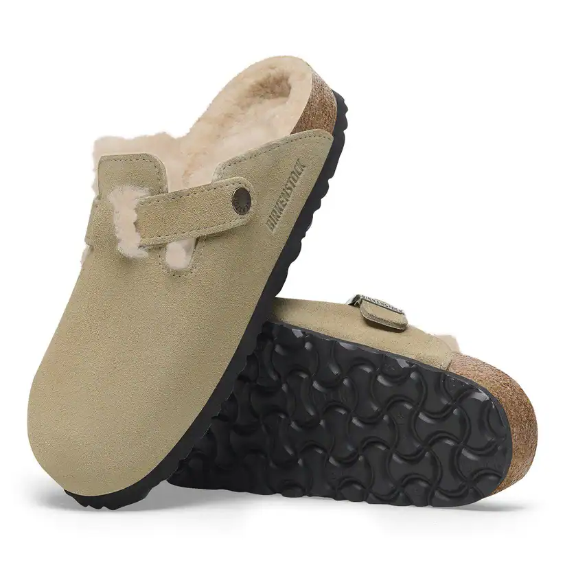Birkenstock Boston Shearling Suede|Taupe - Image 7