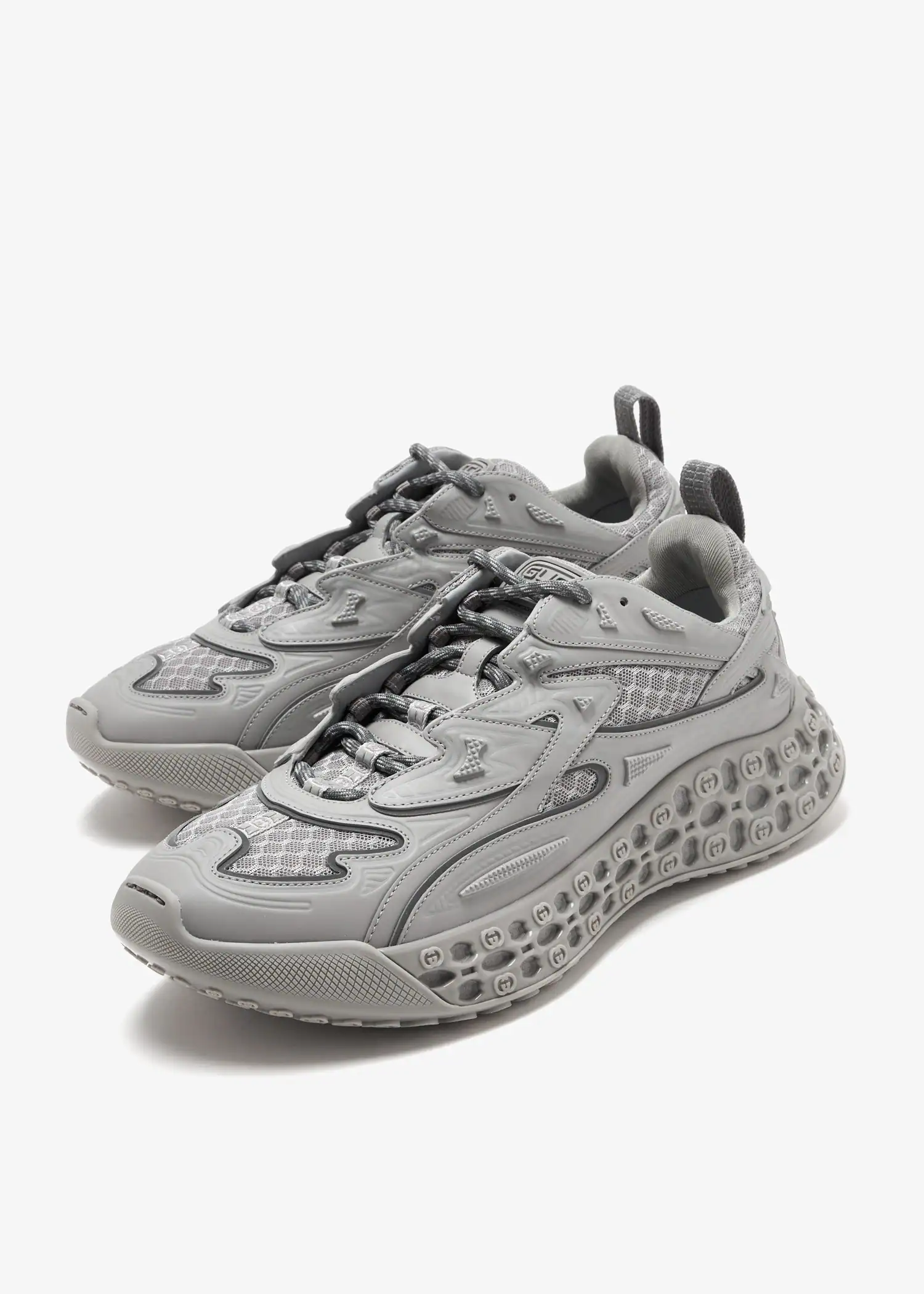 Gucci Cub3d Trainer Grey Mesh Sneakers - Image 4