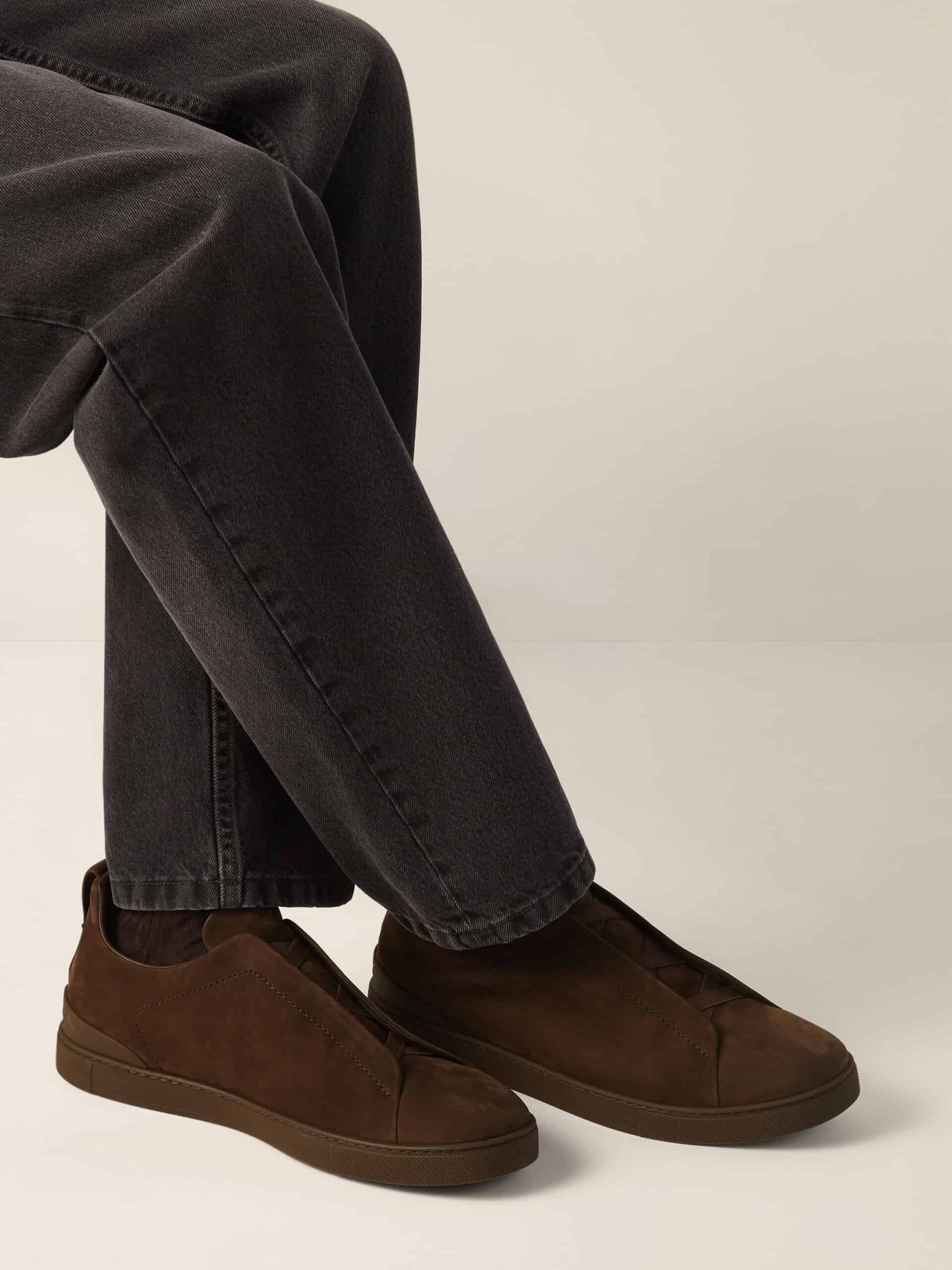 Zegna Dark Brown Triple Stitch™ SECONDSKIN Sneakers - Image 8