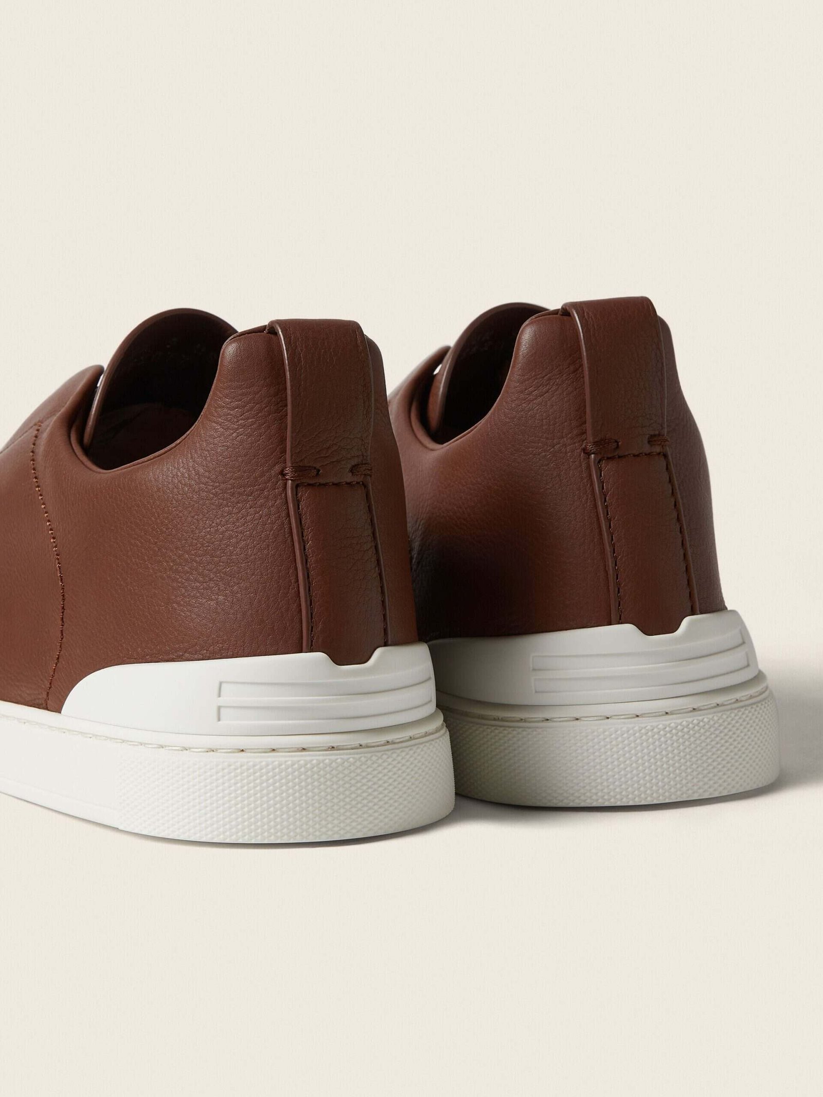 Zegna Almond Brown Triple Stitch™ SECONDSKIN Sneakers - Image 6