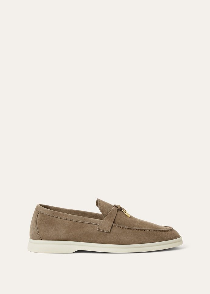 Loro Piana Summer Charms Walk Loafer Suede Antique Brown - Image 2
