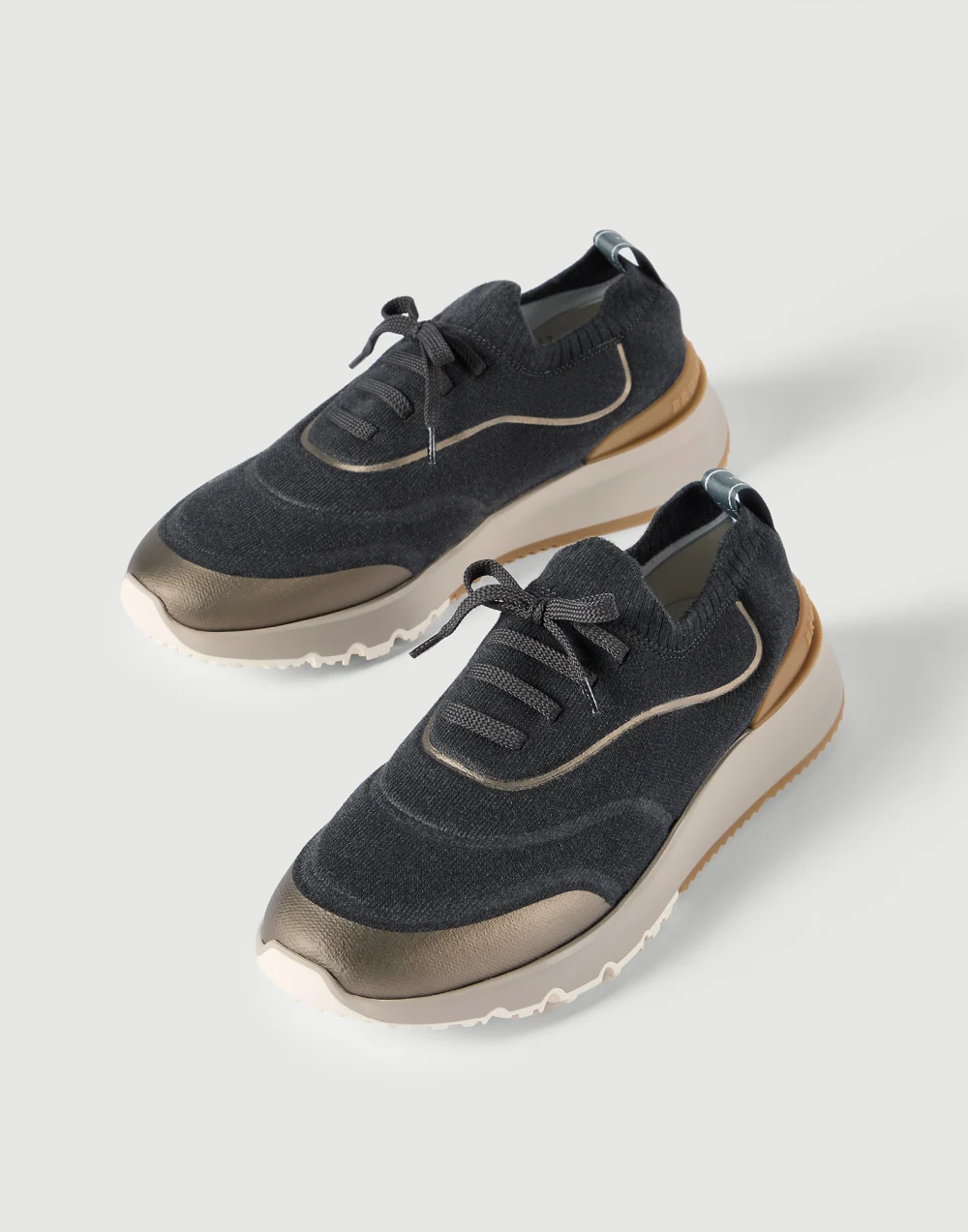 Brunello Cucinelli Techno Cotton Knit Runners With Heat-Bonded Details Night - Image 5