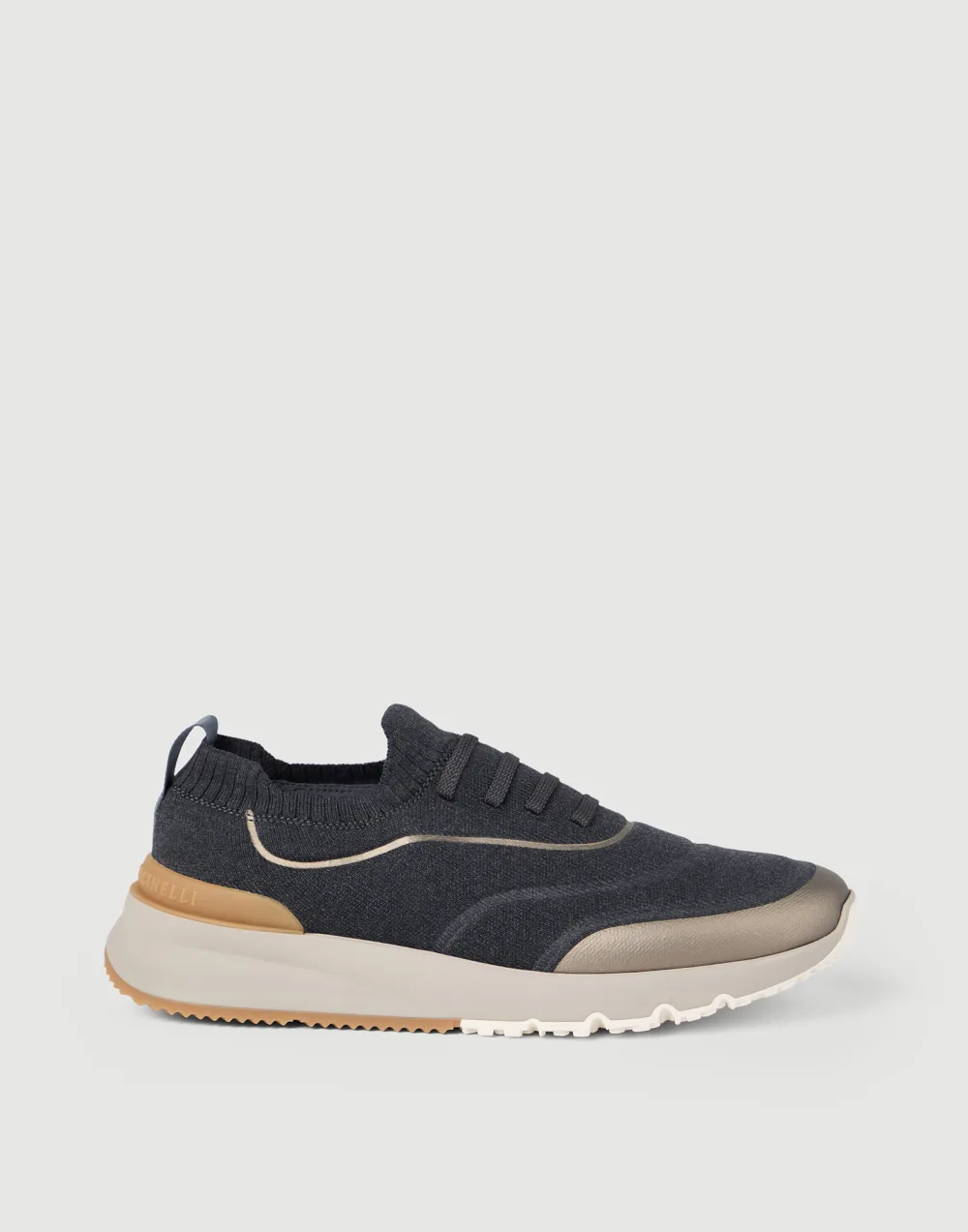 Brunello Cucinelli Techno Cotton Knit Runners With Heat-Bonded Details Night - Image 2