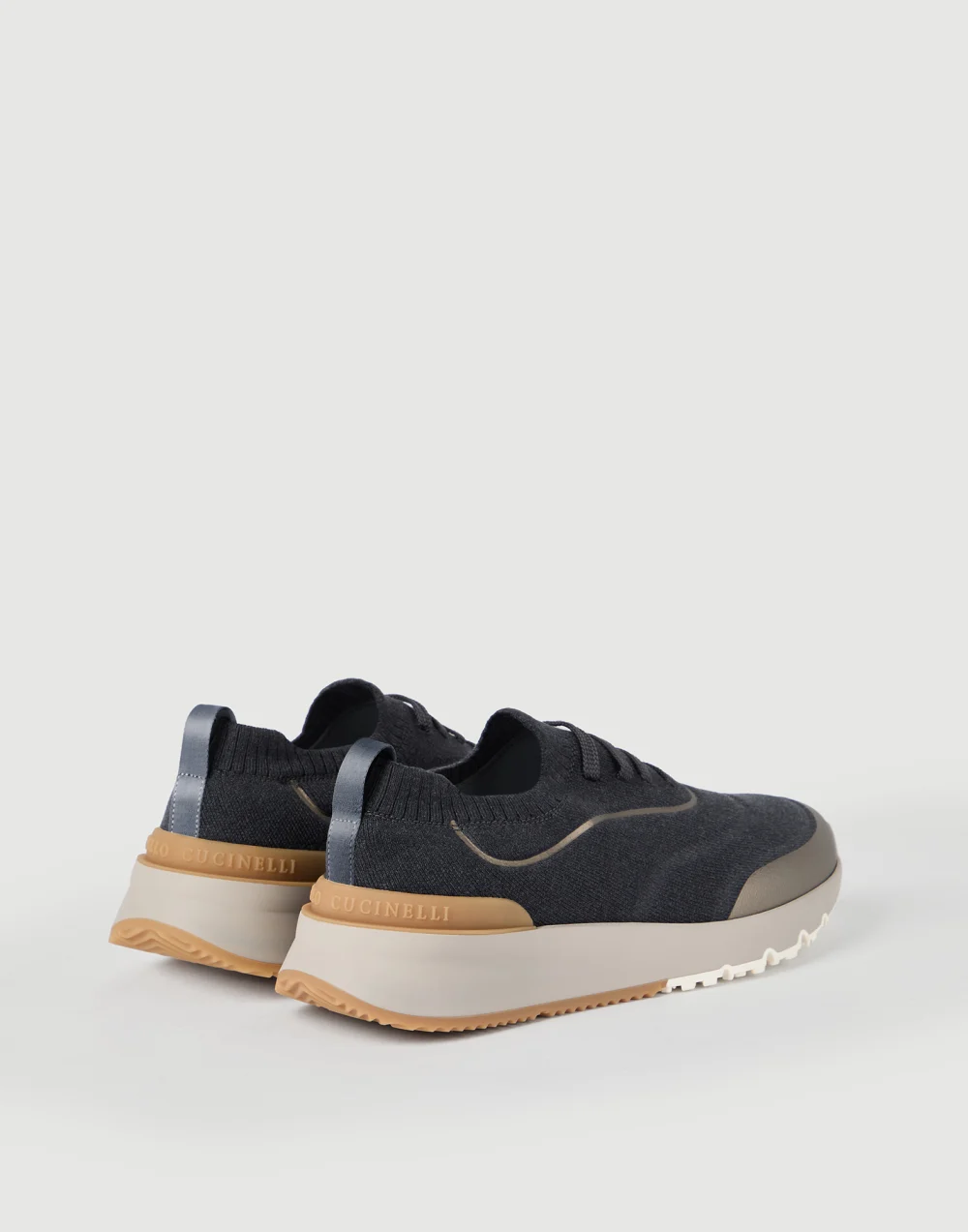 Brunello Cucinelli Techno Cotton Knit Runners With Heat-Bonded Details Night - Image 4
