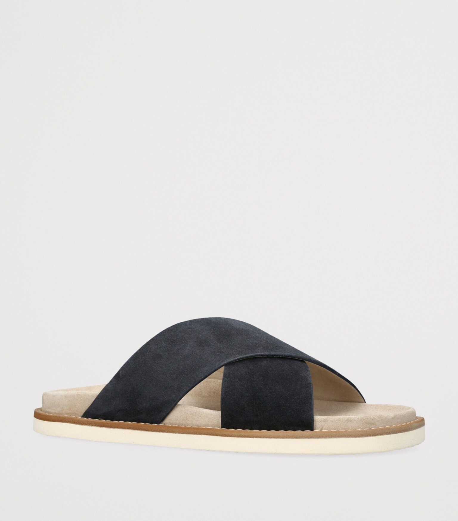 Brunello Cucinelli Black Suede Crossover Sandals - Image 3