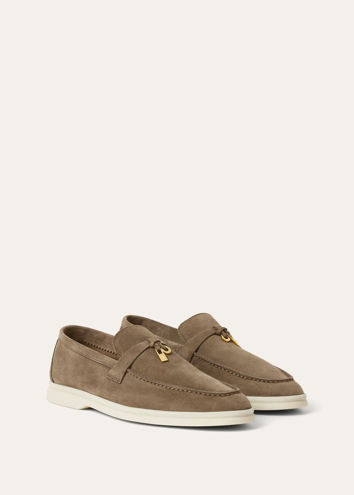 Loro Piana Summer Charms Walk Loafer Suede Antique Brown - Image 3