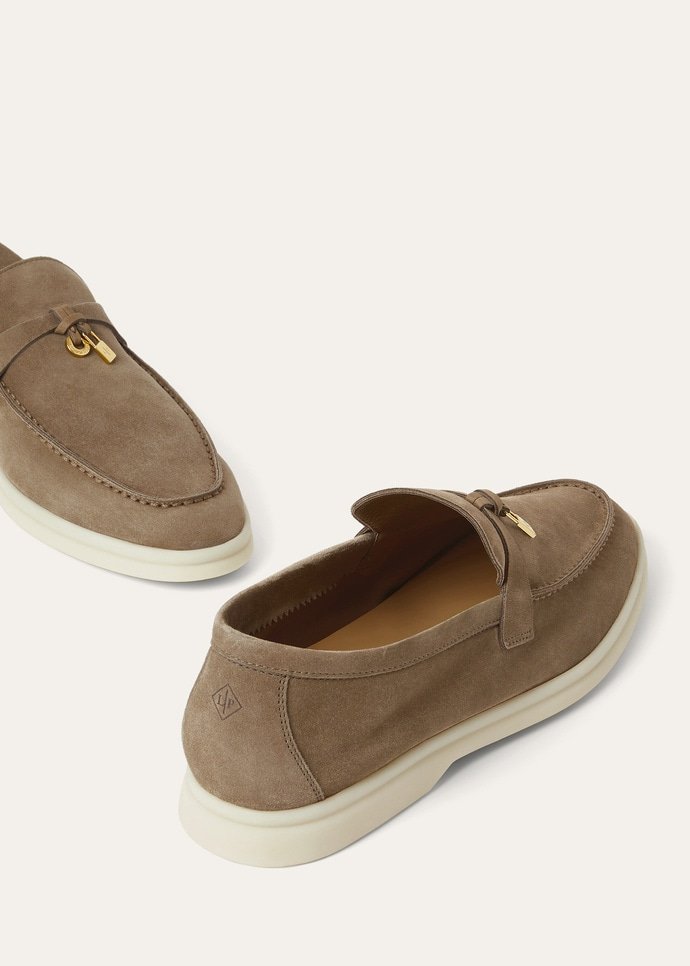 Loro Piana Summer Charms Walk Loafer Suede Antique Brown - Image 5