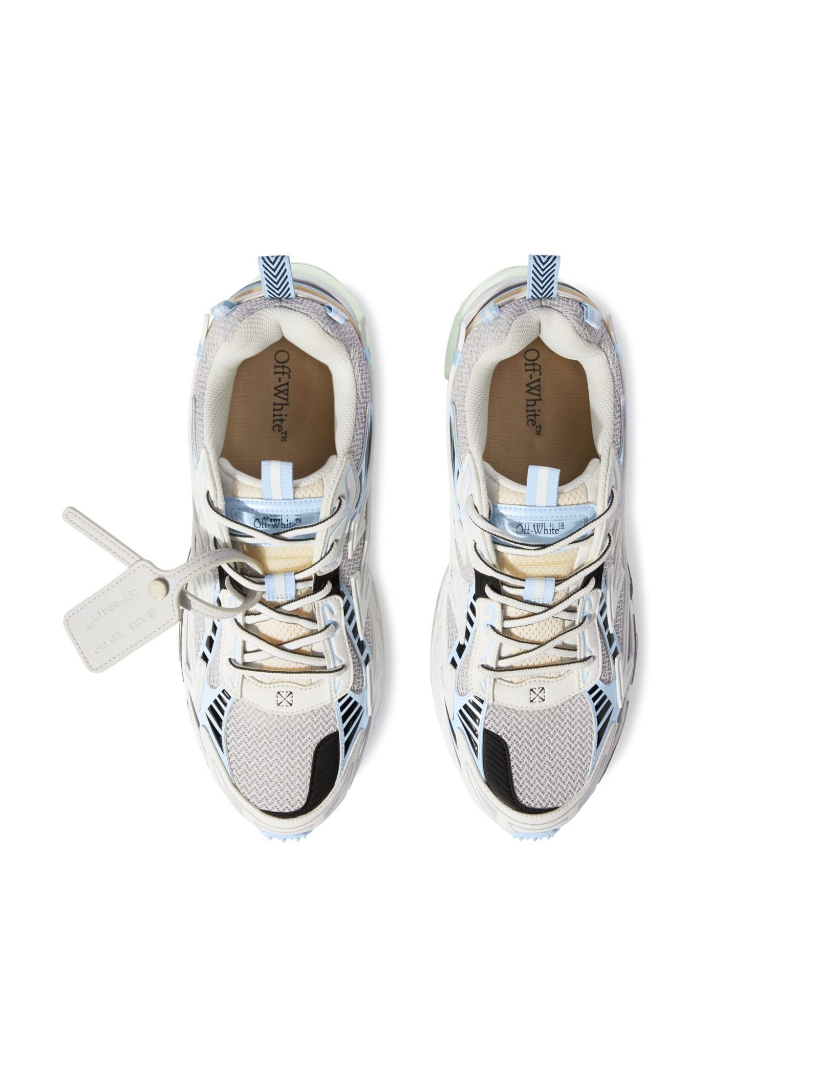 Off-White Be Right Back Suede Sneakers WHITE-LIGHT BLUE - Image 4