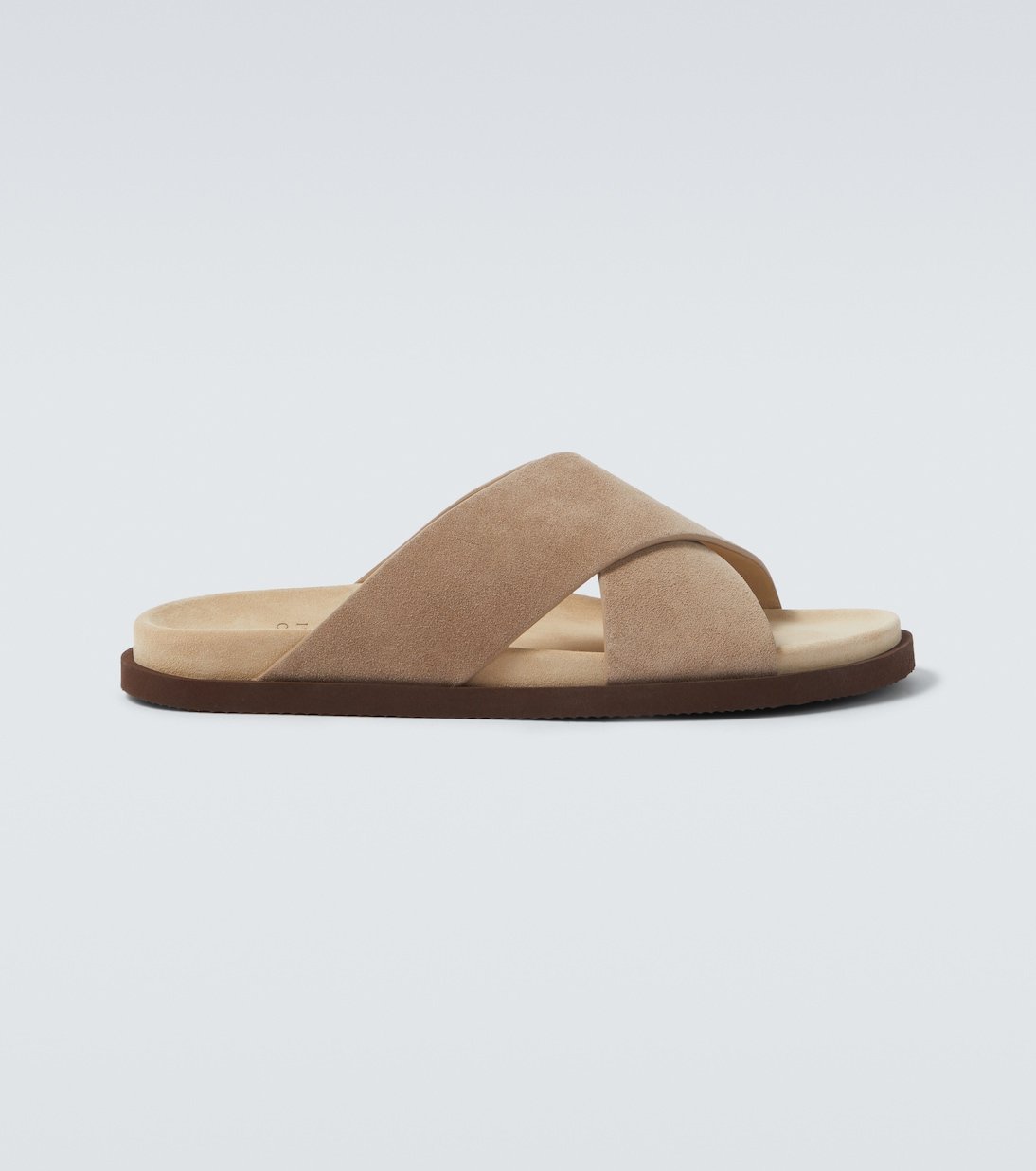 Brunello Cucinelli Biege Suede Crossover Sandals - Image 2