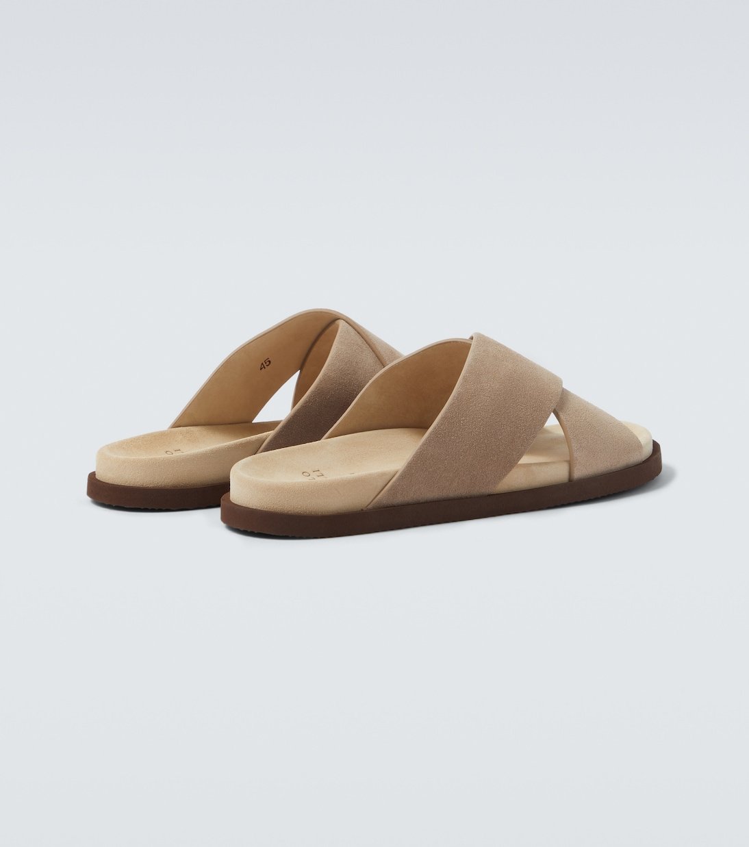 Brunello Cucinelli Biege Suede Crossover Sandals - Image 5