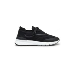 Brunello Cucinelli Techno Cotton Knit Runners With Heat-Bonded Details Black