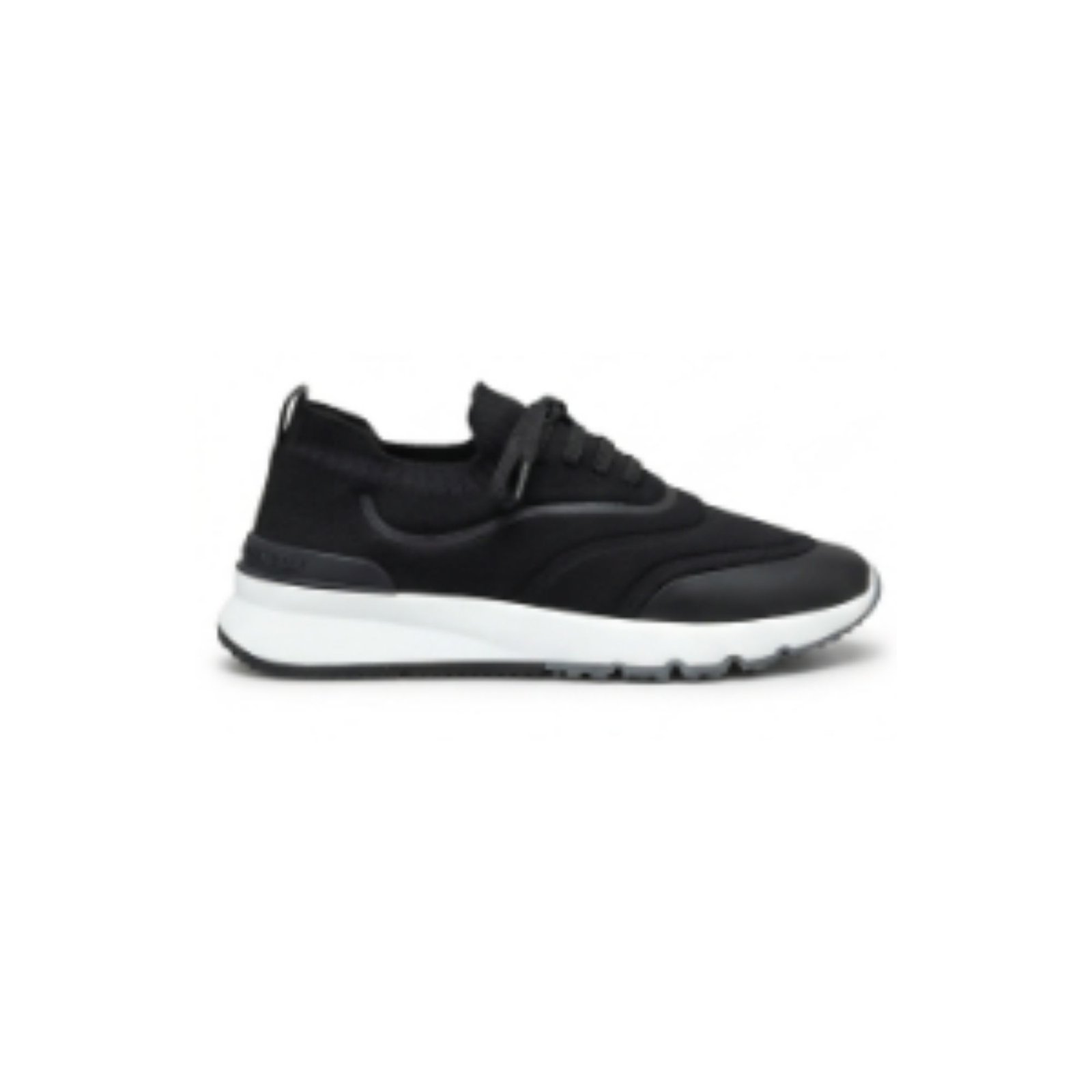 Brunello Cucinelli Techno Cotton Knit Runners With Heat-Bonded Details Black