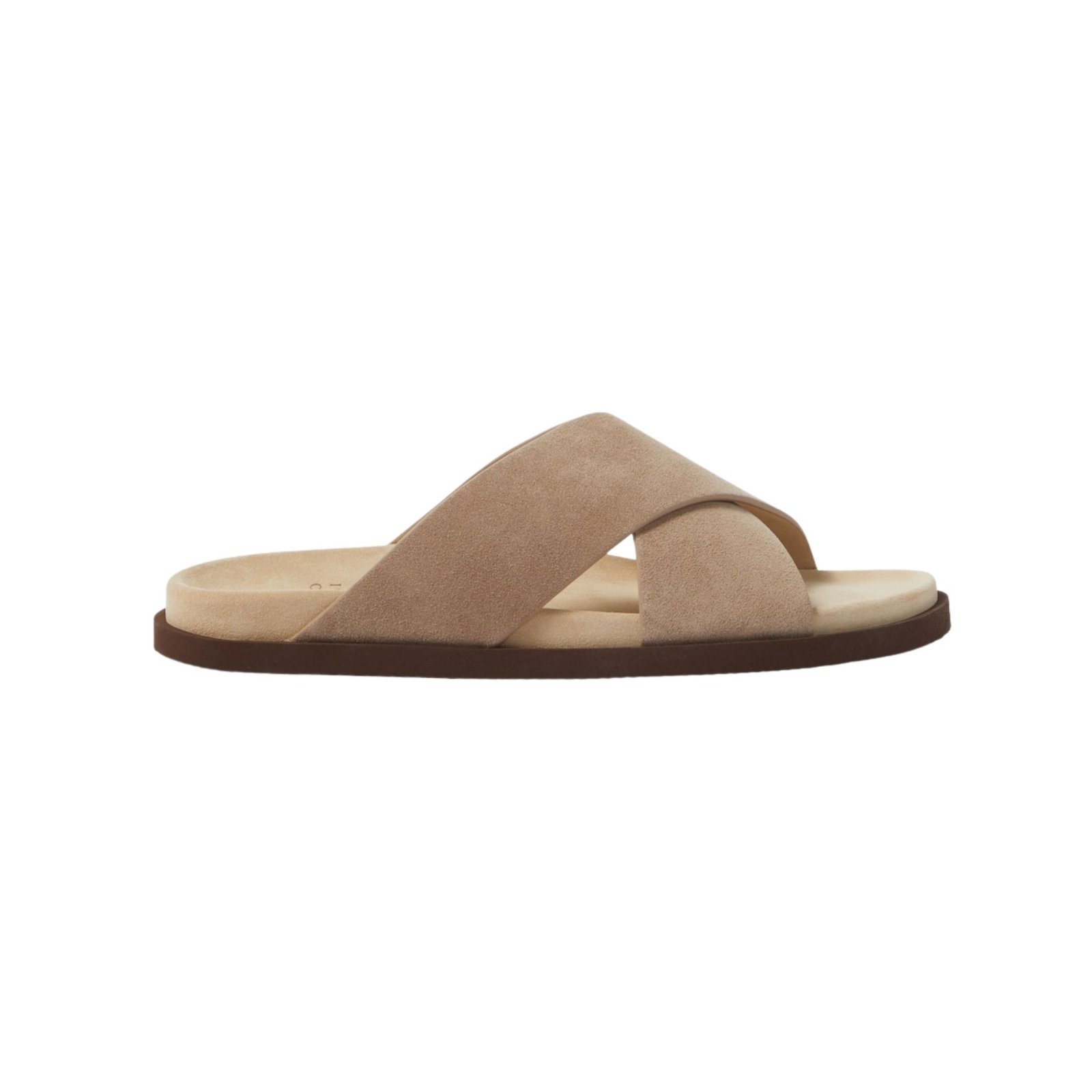Brunello Cucinelli Biege Suede Crossover Sandals