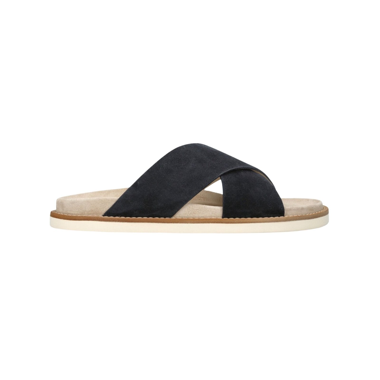 Brunello Cucinelli Black Suede Crossover Sandals