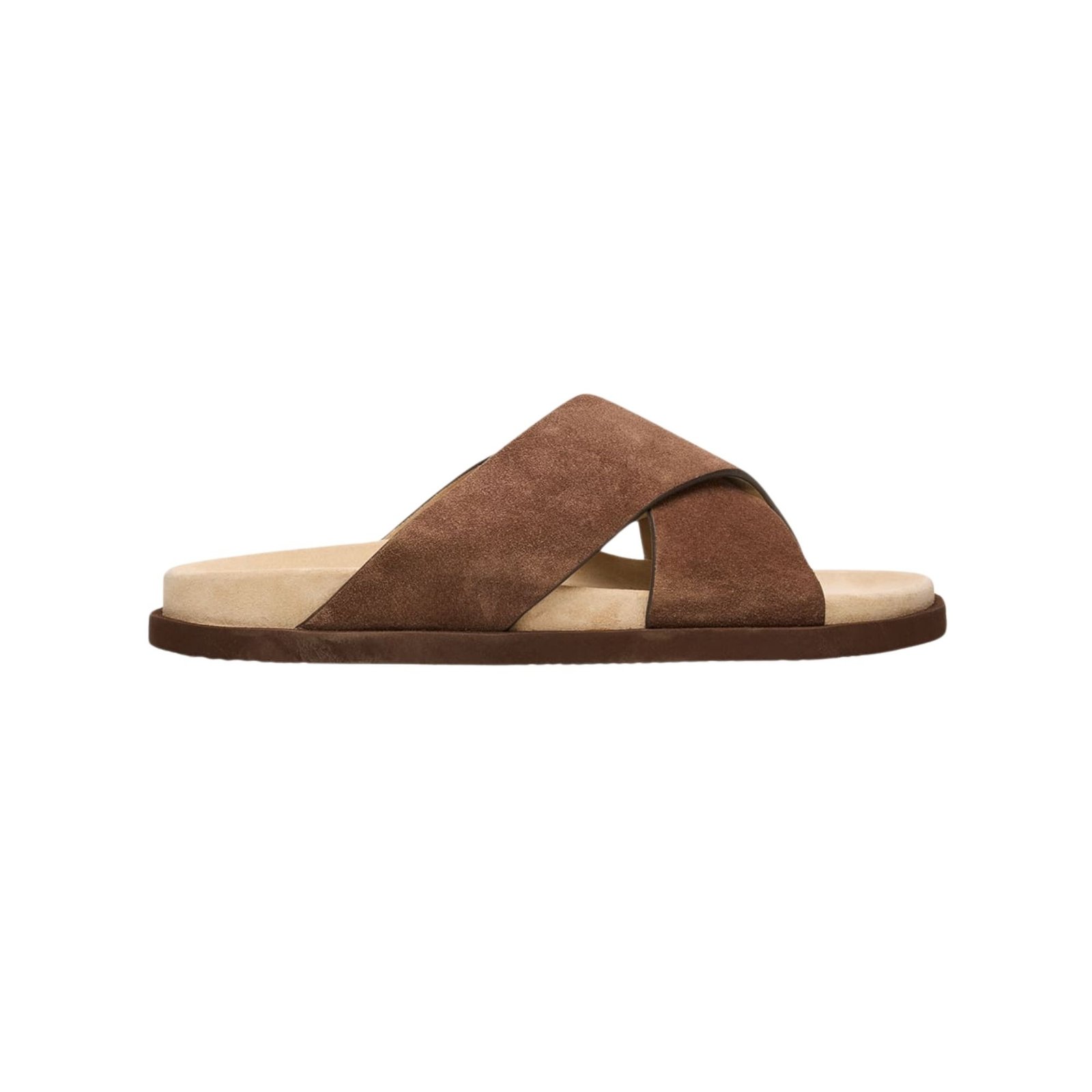 Brunello Cucinelli Brown Suede Crossover Sandals