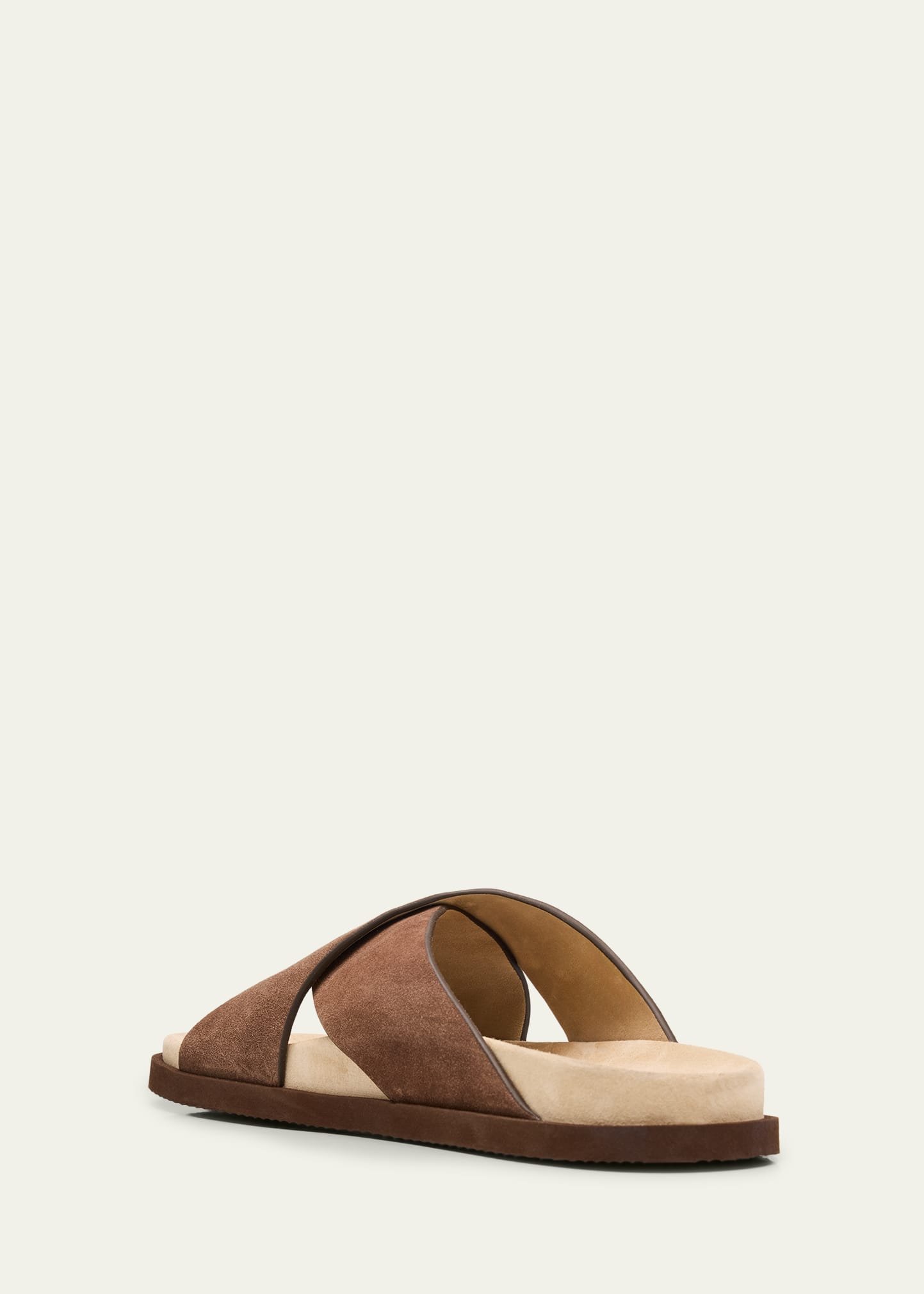 Brunello Cucinelli Brown Suede Crossover Sandals - Image 5