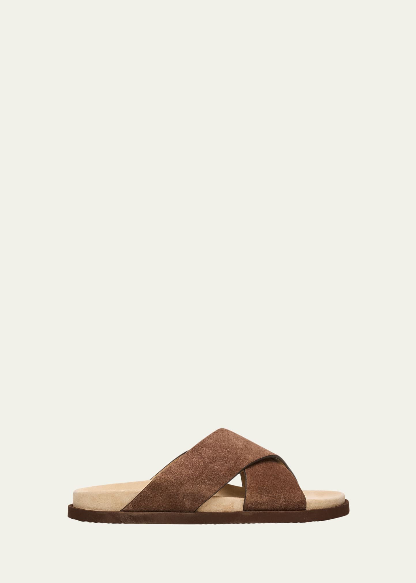 Brunello Cucinelli Brown Suede Crossover Sandals - Image 2