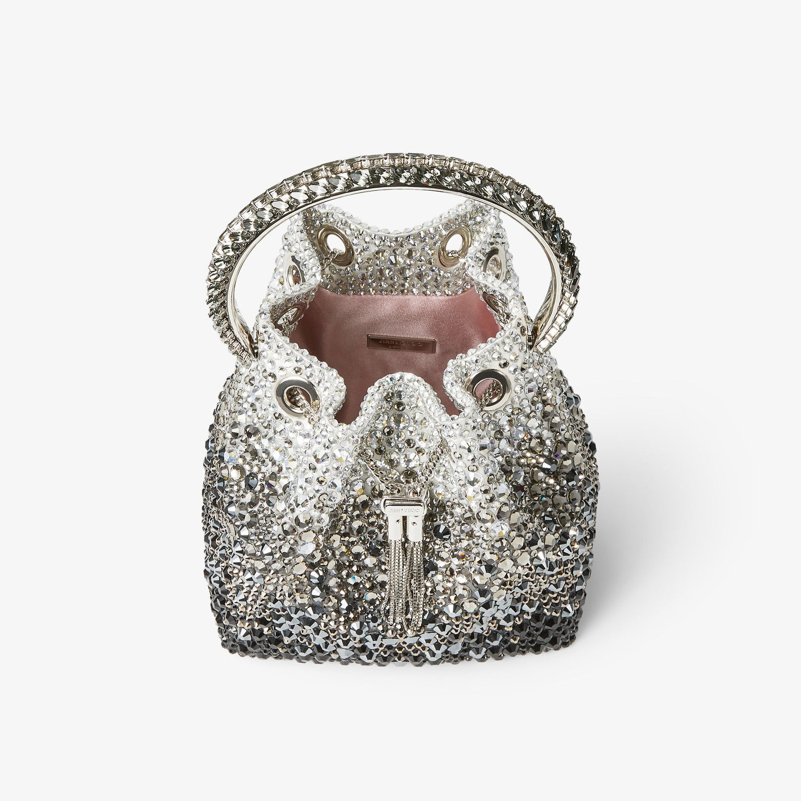 Jimmy Choo Bon Bon Black Satin Bag with Crystals - Image 3