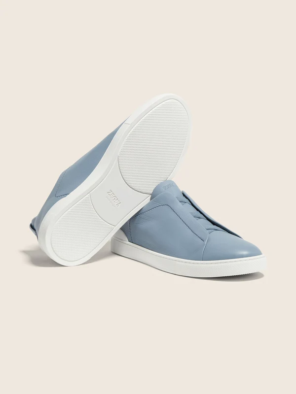Zegna Light Blue TRIPLE STITCH™ SECONDSKIN SNEAKERS - Image 4