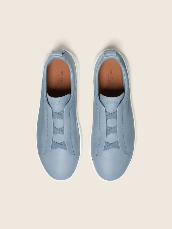 Zegna Light Blue TRIPLE STITCH™ SECONDSKIN SNEAKERS - Image 5