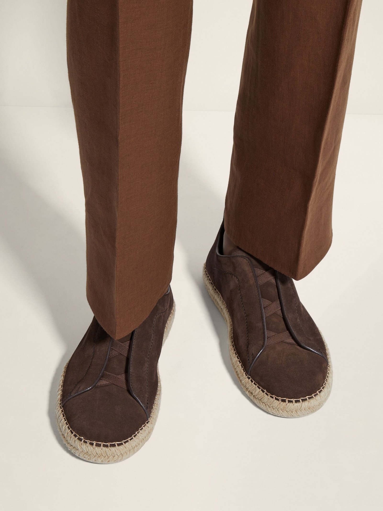 Zegna Dark Brown Suede Triple Stitch™ Espadrilles - Image 6
