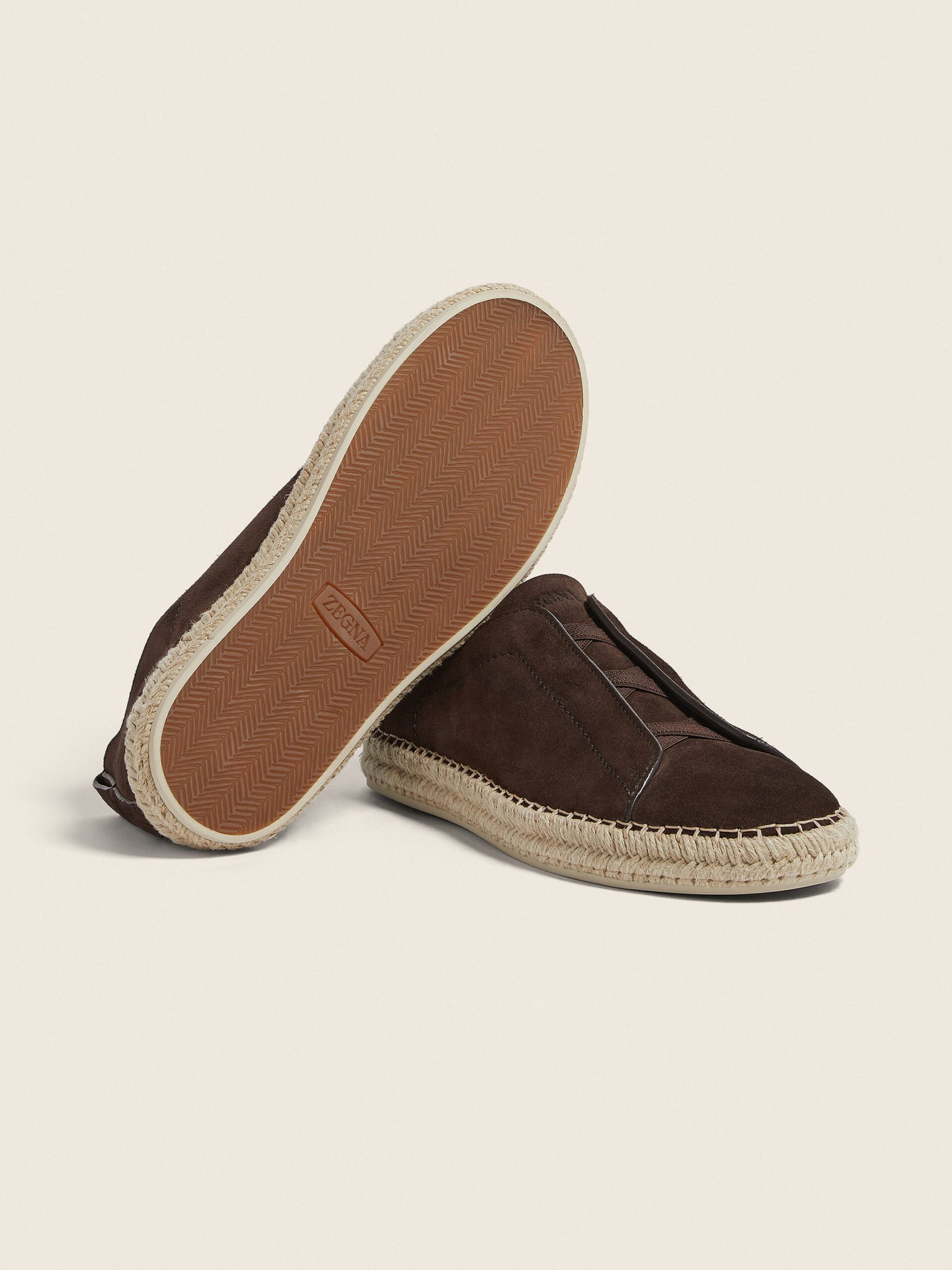 Zegna Dark Brown Suede Triple Stitch™ Espadrilles - Image 5