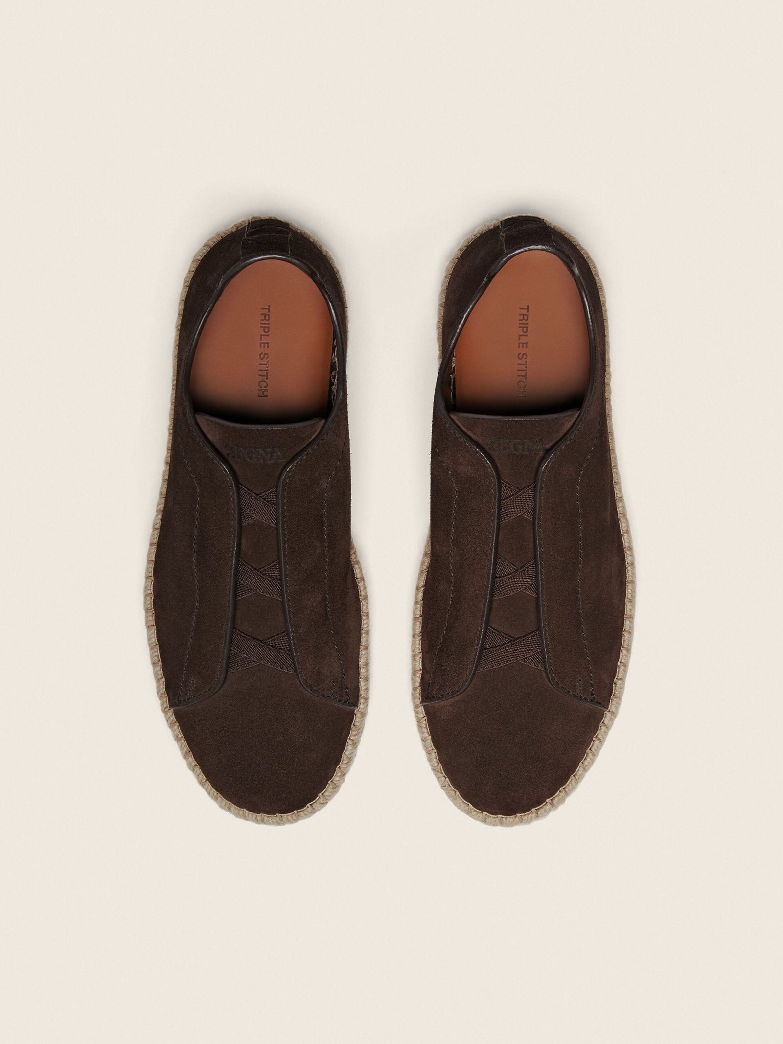 Zegna Dark Brown Suede Triple Stitch™ Espadrilles - Image 4
