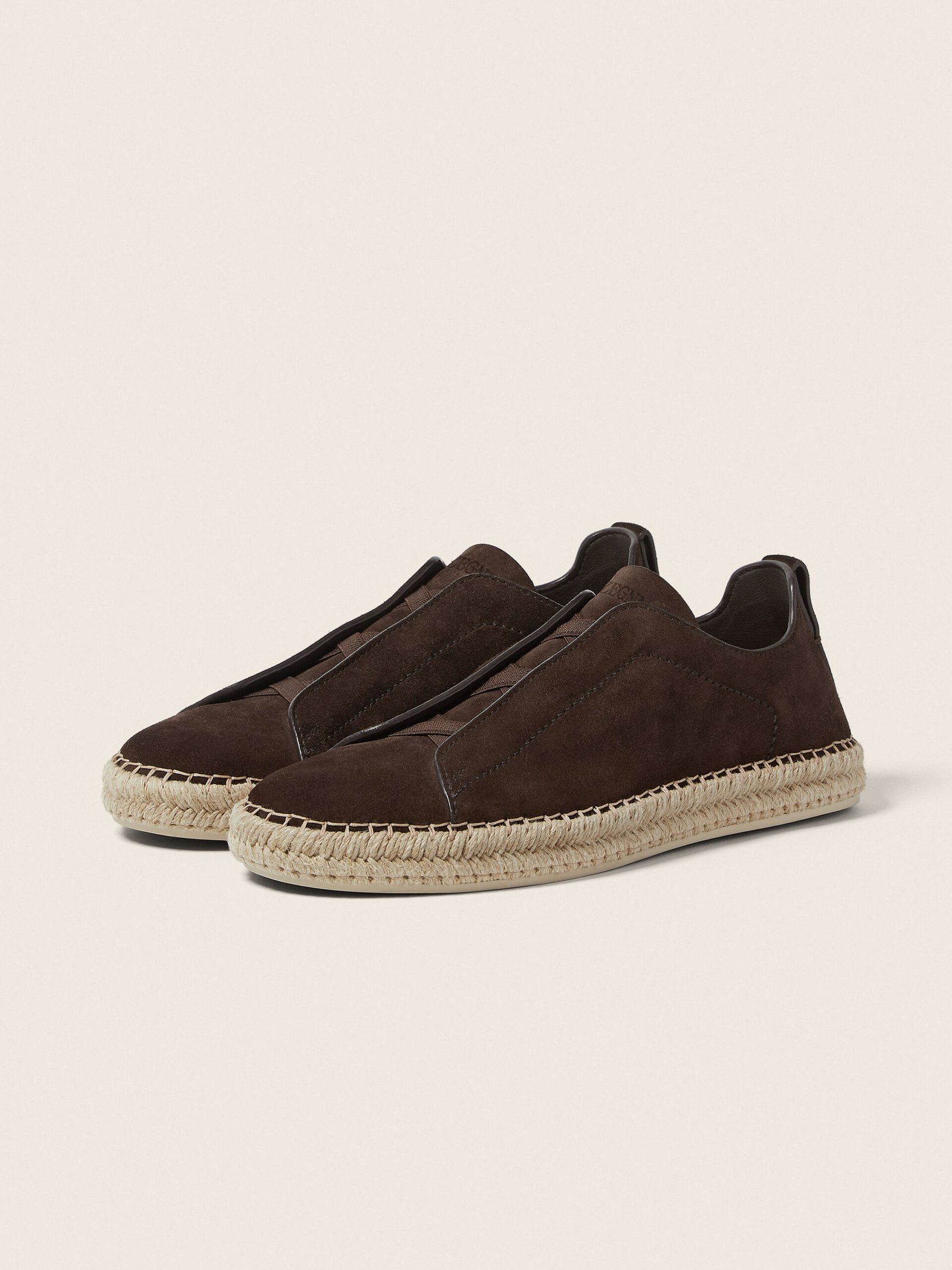 Zegna Dark Brown Suede Triple Stitch™ Espadrilles - Image 4