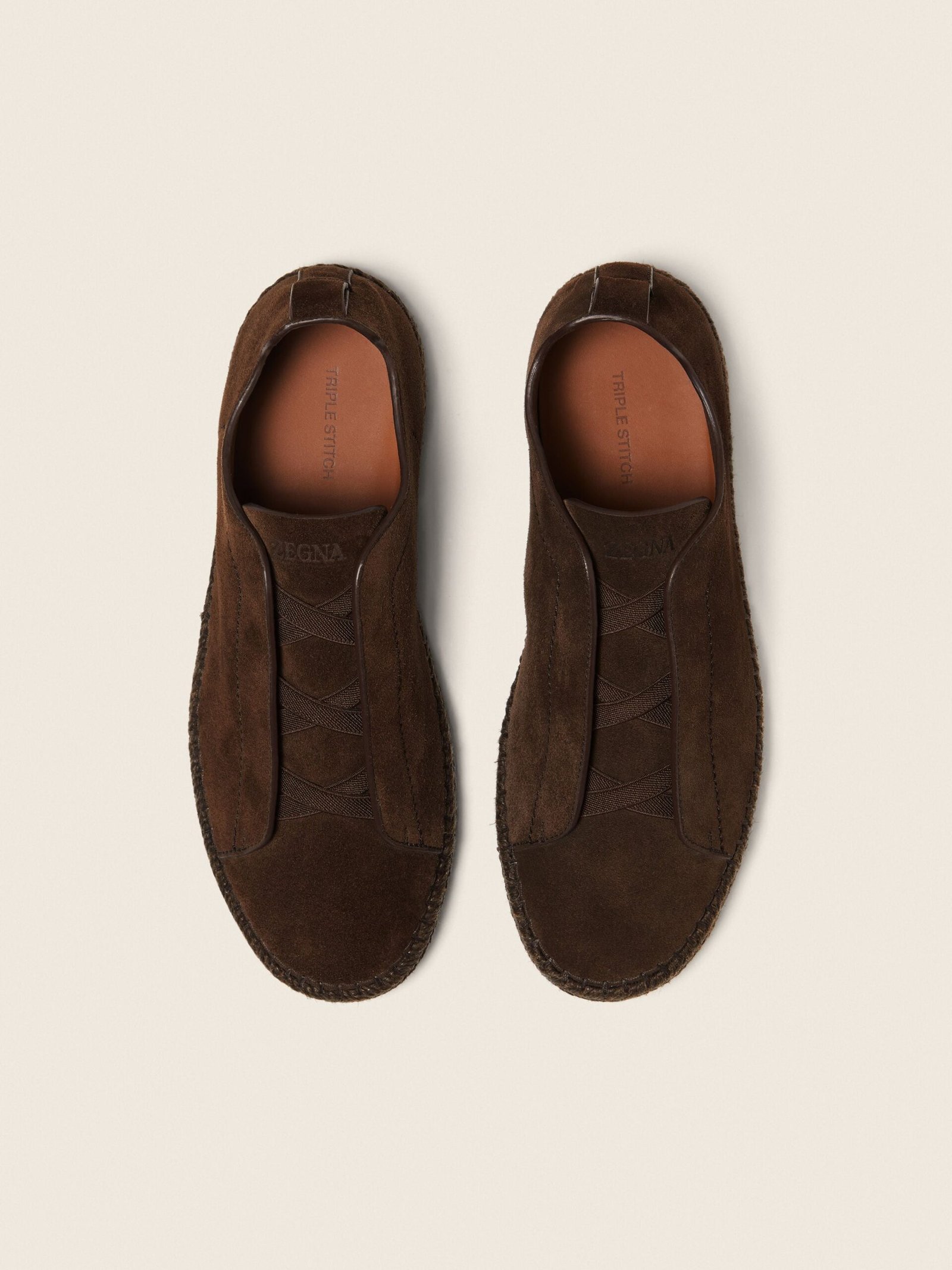 Zegna Dark Brown Suede Triple Stitch™ Espadrilles - Image 7