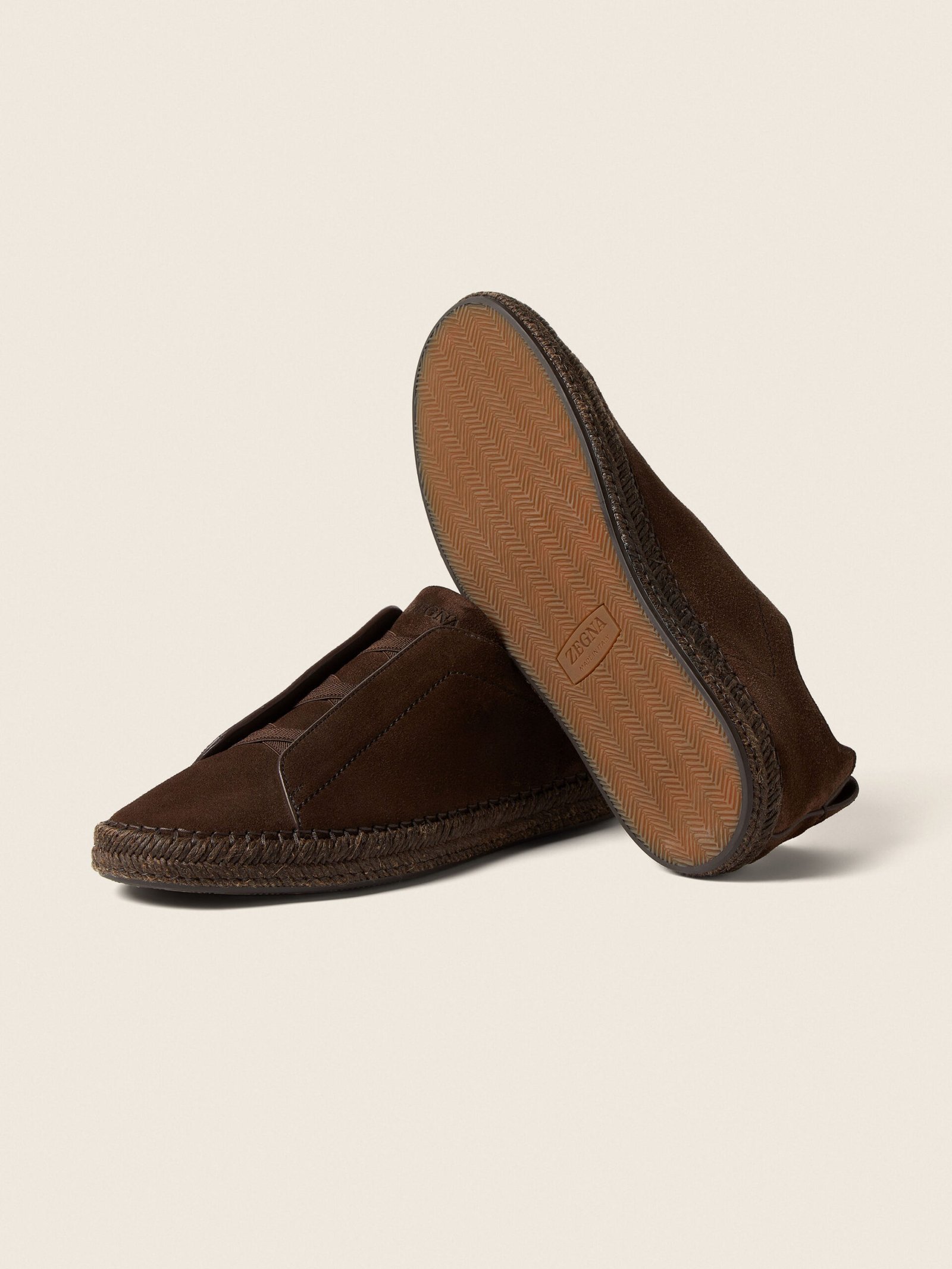 Zegna Dark Brown Suede Triple Stitch™ Espadrilles - Image 6