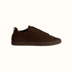Zegna Dark Brown Suede Triple Stitch™ Espadrilles