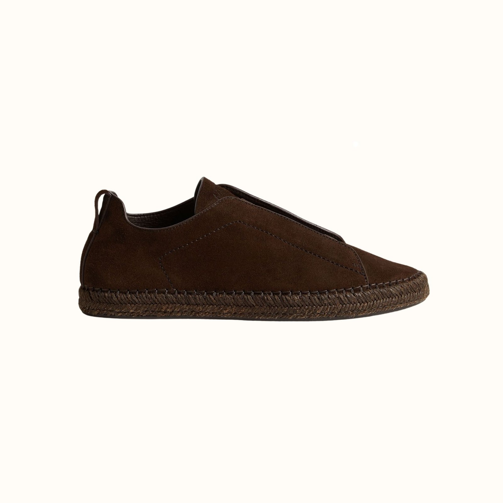 Zegna Dark Brown Suede Triple Stitch™ Espadrilles