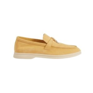 Loro Piana Summer Charms Walk Moccasins Suede Camel