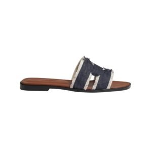 Hermes Oran Sandal Dark Bleu Clair Fanky
