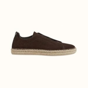Zegna Dark Brown Suede Triple Stitch™ Espadrilles
