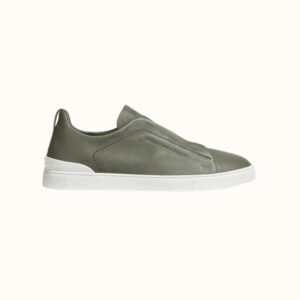 Zegna LIGHT ARMY GREEN TRIPLE STITCH™ SECONDSKIN SNEAKERS