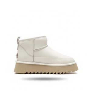 Platform Zipper Ankle White