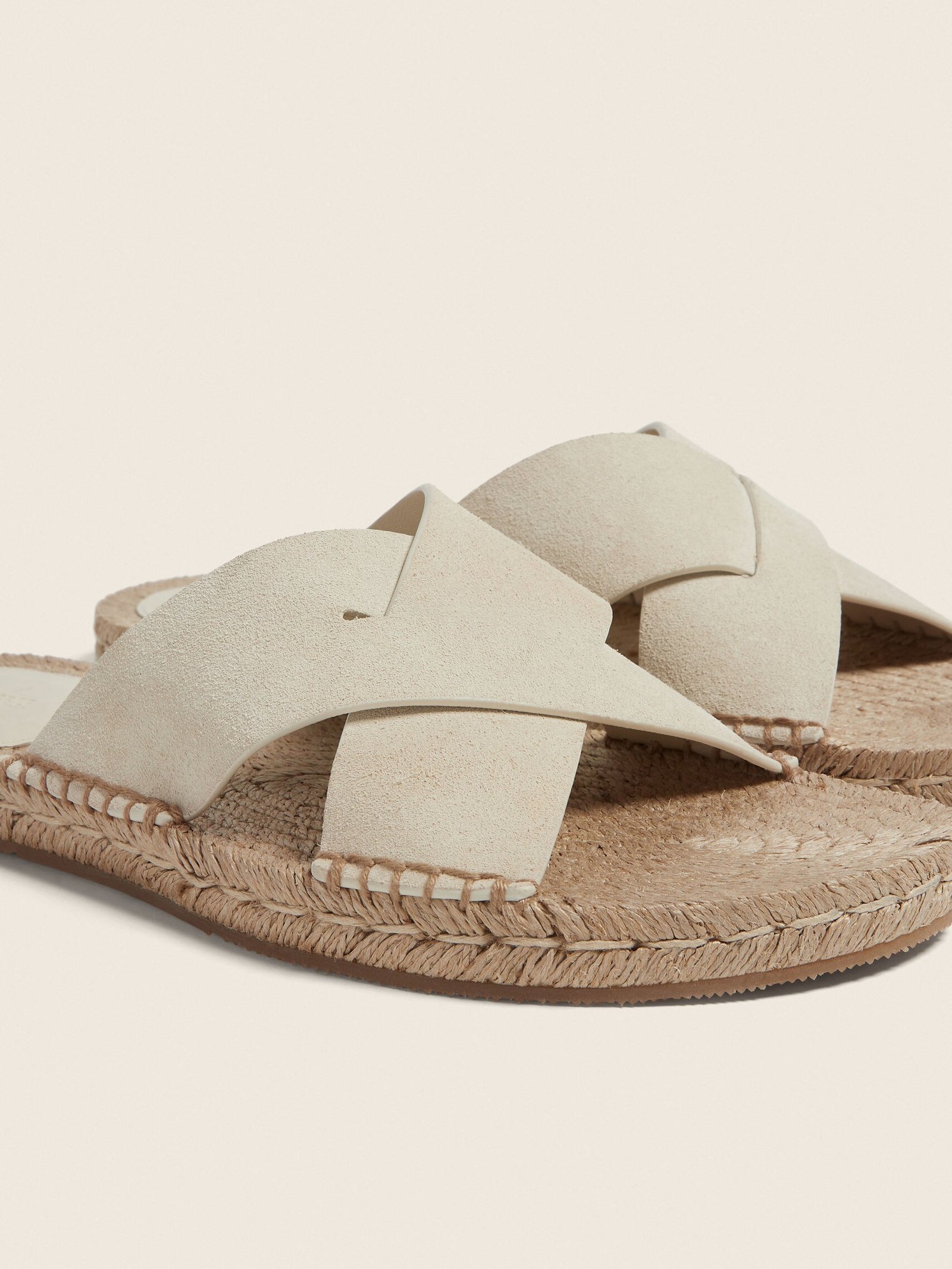 Zegna Off White Suede Espadrille Sandals - Image 4