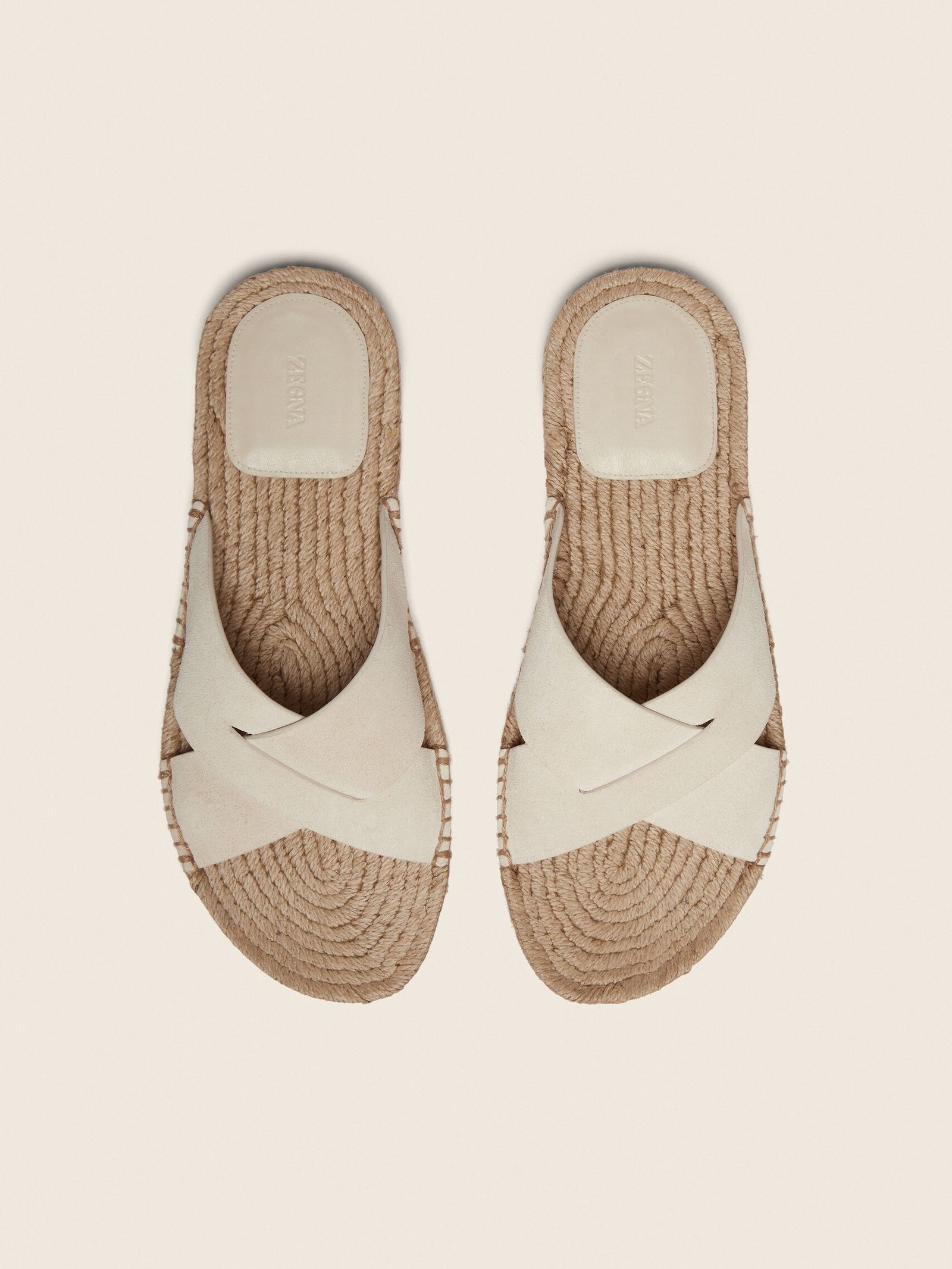 Zegna Off White Suede Espadrille Sandals - Image 5